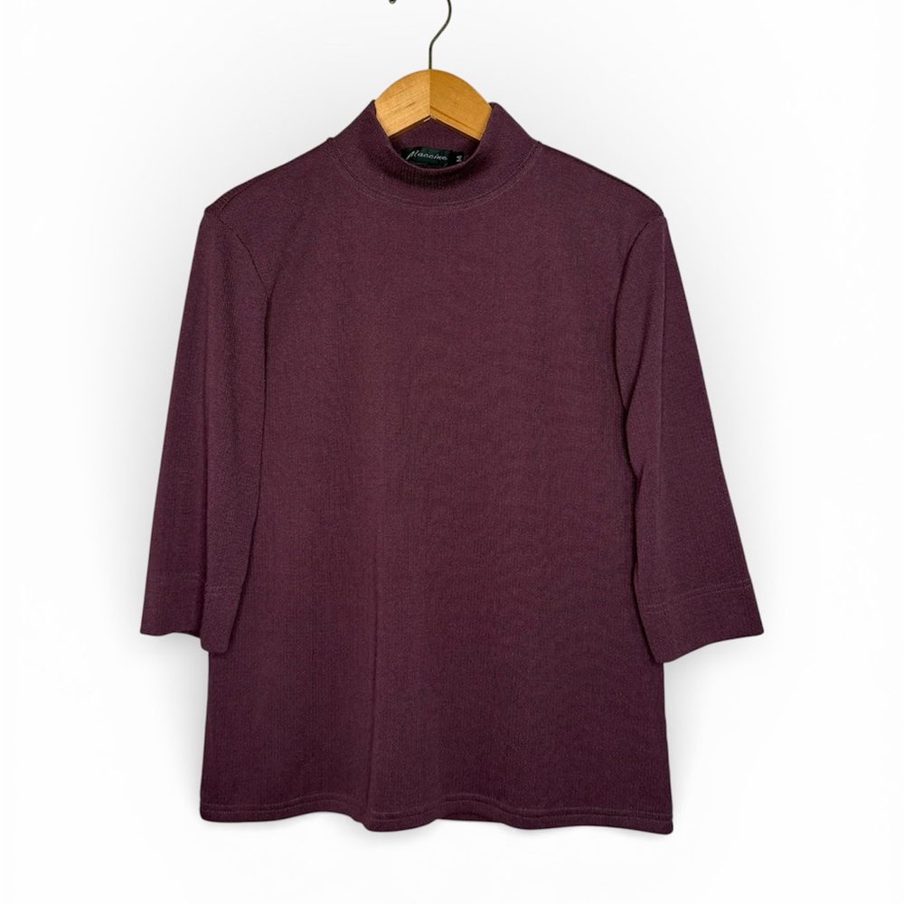 Maccine Women’s Purple Mock Neck Top Medium